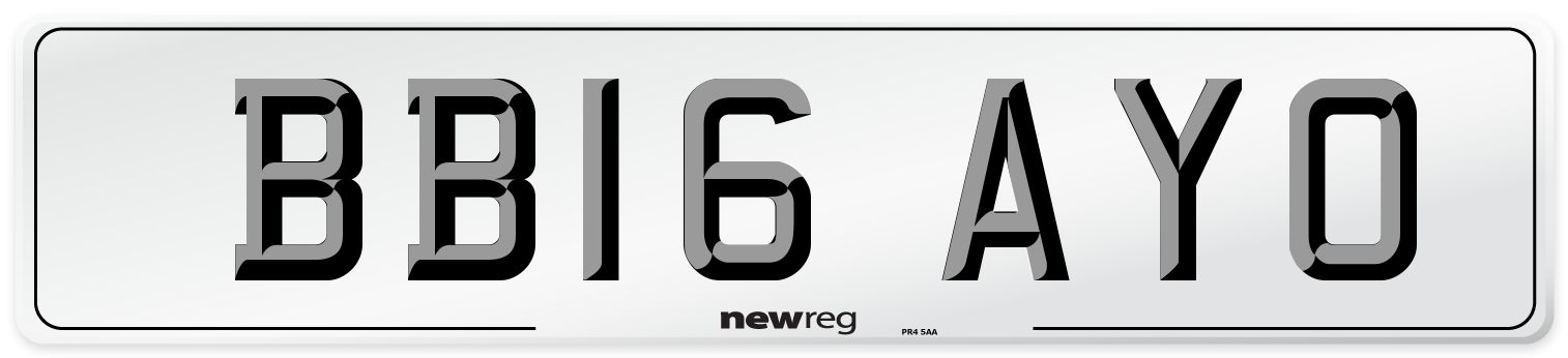 BB16 AYO Number Plate from New Reg